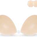 Niidor Adhesive Bra Strapless Sticky Invisible Push up Silicone Bra for Backless Dress with Nipple Covers (Nude)
