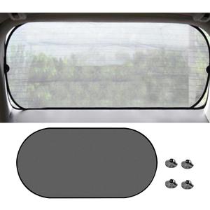 Car Rear Window Sunshade, 20"40" Rear Window Sun Shade Blocker with Suction Cups, Mesh Sunlight Shield Provide Glare Shield and UV Rays Protection for Baby, Universal Car Accessories for Most Models (black)
