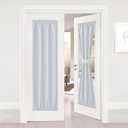 NICETOWN Greyish White Sidelight Door Panel - Room Darkening French Door Thermal Drapery for Privacy (25" Width x 72" Length, Platinum |Tie Back Included, 1 PC) (25"W x 72"L (Pack of 1))