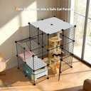 3-Tier DIY Indoor Cat Cage with Skylight, Accommodates Multiple Pets; Foldable Large Cat Cage Enclosure (with Litter Box Area); 43.7-Inch Metal Wire Cat Bed Habitat