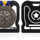 Nicunom 2 Pack Medal Holder Display Rack, Tabletop Medal Display Stand Single Medals Hanger Frame for Military, Marathon, Swimming, Football, Sports, Gymnastics Award Badge Insignia
