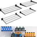 4 Pack Slatwall Shelves 24X16.5 Inch, Heavy Duty Metal Slat Wall Wire Shelf for Retail, Garage, Home Storage, Universal Slatwall Accessories (4PC, Black)