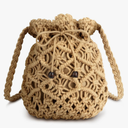 Straw Handbags Purses Crossbody Pocketbook Bag Casual Woven Beach Bags Summer Hobo Hippie Chic Tote Bags with Chain