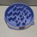 Outward Hound Fun Feeder Slo Bowl Large 4Cup Capacity, Slow Feeding, Medium to Large Dogs, NonSlip, Blue, Notch Pattern
