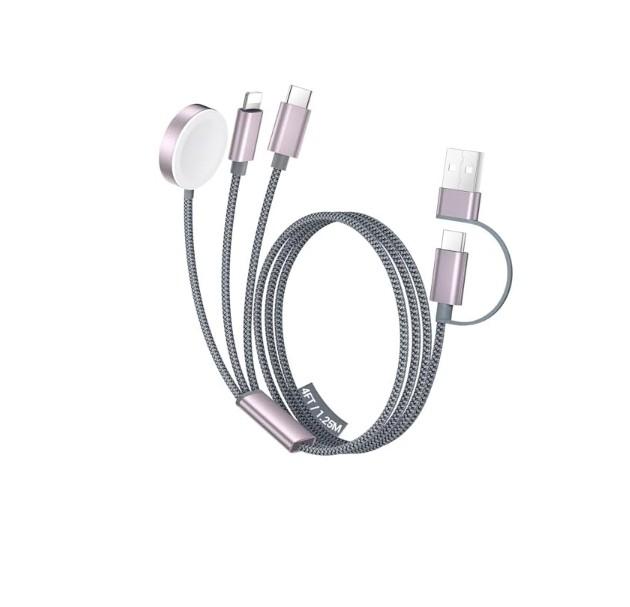 Charger/iPhone 16 Charger/Lightning, Multi Charging Cable Cord, Camping Essentials, Portable Designed for iWatch Series &iPhone 16-12-4FTemdan for Travel Essentials,3 in 2 USB C Cable for Apple Watch