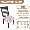 Stretch Dining Chair Seat Covers Set of 6,Dining Chair Slipcovers, Floral Printed Chair Covers,Soft Fabric Washable Upholstered Chair Seat Protector, No Rear Covers for Home Kitchen Dining Room (Whitecherry Blossoms)