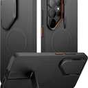 SURITCH for Samsung Galaxy S26 Ultra Phone Case, Magnetic Protective Cover with Camera Cover & Adjustable Metal Kickstand for Galaxy S26 Ultra -Black