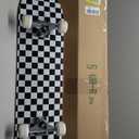 ANNEE 31x8 Inch Pro Skateboard Complete,7 Layer Canadian Maple Wood Double Kick Concave Skate Boards, Tricks Skateboards for Youths,Beginners,Girls,Boys,Kids,Teens,Adults (Black, White)