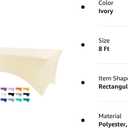 BDDC Table Covers for 8 Foot Tables, Ivory Washable and Wrinkle Resistant Stretch Tablecloths Rectangle 8ft for Events, Wedding, Banquets, Parties