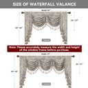 Loom and Mill Luxury Waterfall Valances for Windows, Jacquard Thick Swag Waterfall Curtains Valance with Tassels for Living Room, Bedroom Party Banquet Decorations (Grey, W59 Inch, 1 Panel), 59"W x 45"L