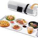 Food Warming Mat - 5 Temperature Settings, 4-Hour Timer, Child Lock, Flexible Silicone, Easy Clean, Multi-Use, Perfect for Home, Parties, and Picnics