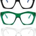 Viseng 3 Pack Oversized Frame Design Women's Reading Glasses, Blue Light Blocking Computer Reader +1.75