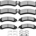 Ceramic Brake Pads Kit,SCITOO 8pcs Disc Brake Pad Set fit for Cadillac Escalade ESV EXT, for Chevy Avalanche Silverado Suburban 1500 Tahoe, 01-06 for GMC Sierra 1500, 00-06 for GMC Yukon/Yukon XL 1500