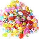 2 x Decorative Plastic Buttons, 200 Pieces, Colorful Animal and Fruit Designs, DIY Sewing Craft Supplies