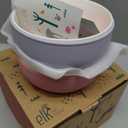 Elk and Friends Kids Porcelain Bowls with Silicone Sleeves | Suitable for Babies/Toddlers | Microwave & Dishwasher Safe | Non Slip Dinnerware | Snack Dishes | 2 Pack
