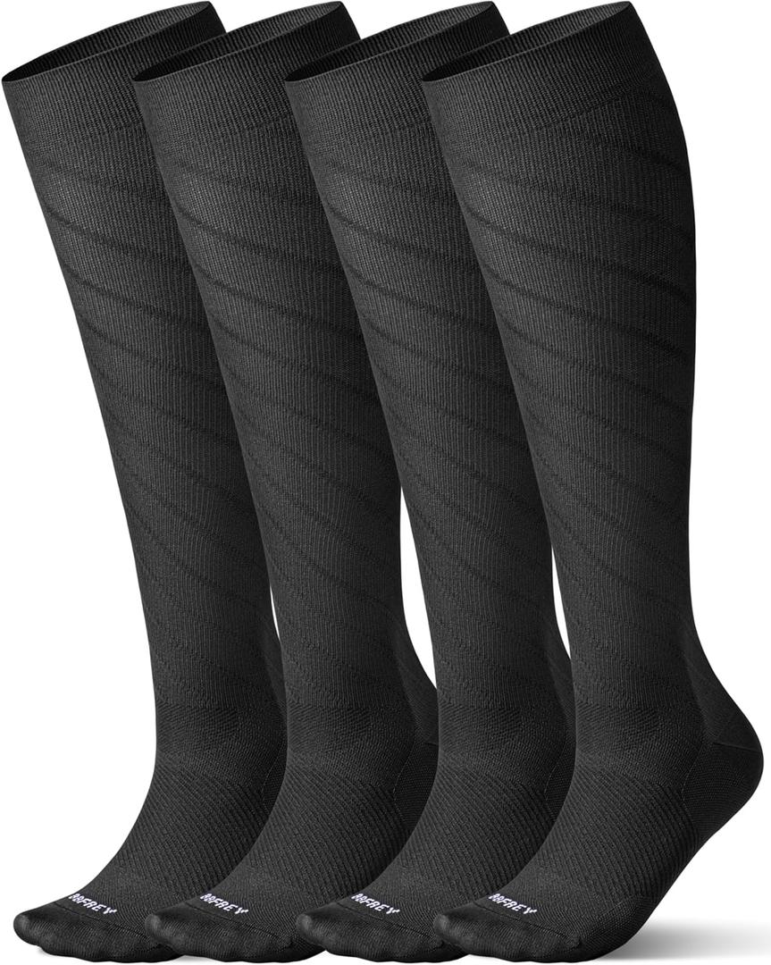 Seamless Moderate Compression Socks for Women & Men 15-20 mmHg - Knee High Support for Circulation, Fatigue Relief, Small-Medium