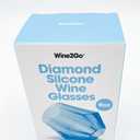 2 x Wine2Go Diamond Silicone Glasses 9oz