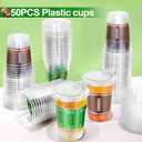 TURNMEON 50 Pcs 16 Oz Football Party Supplies Cups with Lids, Thickened Football Plastic Cup 2 Designs Disposable Spill-Proof Drinking Cups Sports Tailgate Events Party Favors Decorations