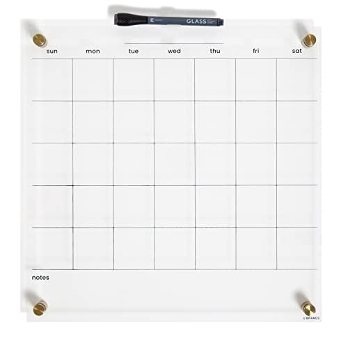 U Brands Clear Acrylic Dry Erase White Board for Wall, Calendar, Gold