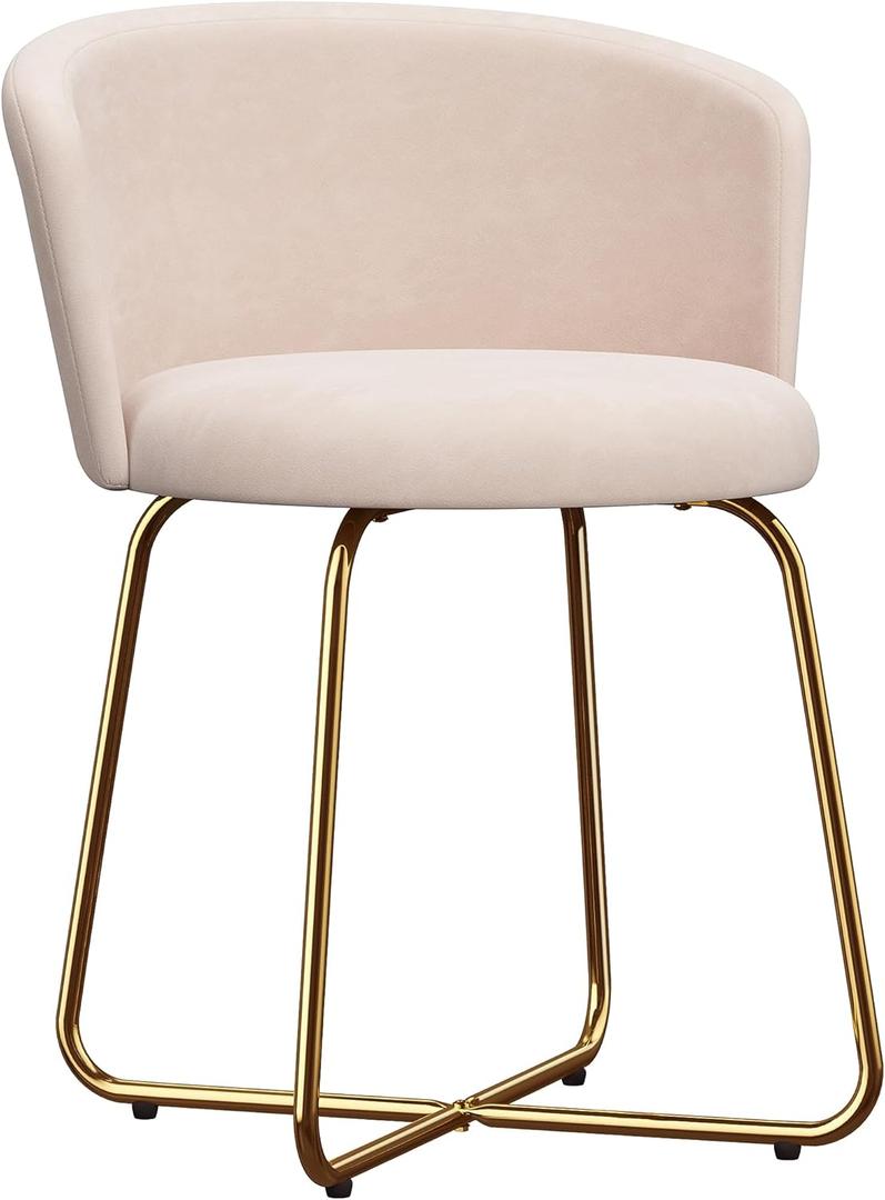 Hillsdale Marisol Metal Vanity Stool for Makeup Room or Bathroom, Gold