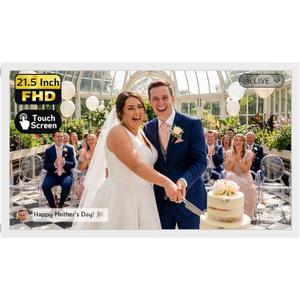 NexFoto Touchscreen Digital Picture Frame Large 21.5 Inch, WiFi Digital Photo Frame 64GB, Add Pics from Google Photos, Upload via App/USB/Micro SD, Gifts for Wedding/Mom/Grandparents, White