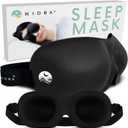 Nidra Contoured Sleep Mask for Side Sleepers  Zero Pressure Fit, Light Blocking Eye Shade for Sleeping & Travel  Black, Standard Size