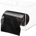 Trash Bag Organizer Dispenser, Acrylic Garbage Bag Holder Dispenser, Trash Bag Roll Box for Wall Mount, Clear (Large)