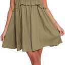 Petal & Pup Women's Orion-Frill-Strap-mini-Dress-Olive