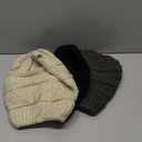 Womens Beanies for Winter 3 Pack, Slouchy Beanies for Women Oversized Knit Warm, Winter Hats for Women Thick for Cold Weather (Black+oatmeal+dark Gray)