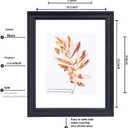 2 Pack 11x14 Picture Frames Black, Display Picture 8 x 10 with Mat, Photo Frame for Wall Gallery Mounting