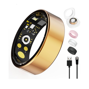 Smart Ring For Women Men, Health Tracker with Heart Rate/Blood Oxygen/Blood Pressure/Sleep Monitor/Step Counting, IP68 Waterproof Fitness ring, No App Fees for iPhone & Android (Rose Gold, 8#)