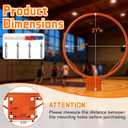 Basketball Rim, 18-inch Standard Basketball Hoop Replacement Rim Orange Steel Wall-Mounted Portable Suitable for Outdoor and Indoor Use