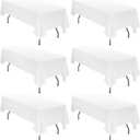 6 Pack Tablecloth 72 x120 inch Polyester Table Cloth for 6-8 Foot Rectangle Tables,Stain and Wrinkle Resistant Washable Fabric Table Covers Polyester White Table Clothes for Wedding,Party,Banquet