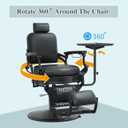 Salon Tray for Hair Stylist Steel Salon Tray Attached to Chair 360 Degree Rotating Salon Tray for Barber Chairs Hairdressing Tools Tattoo(Black)