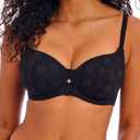 Freya Women's Nomad Nights Underwire Sweetheart Bikini Top (34F, Black)