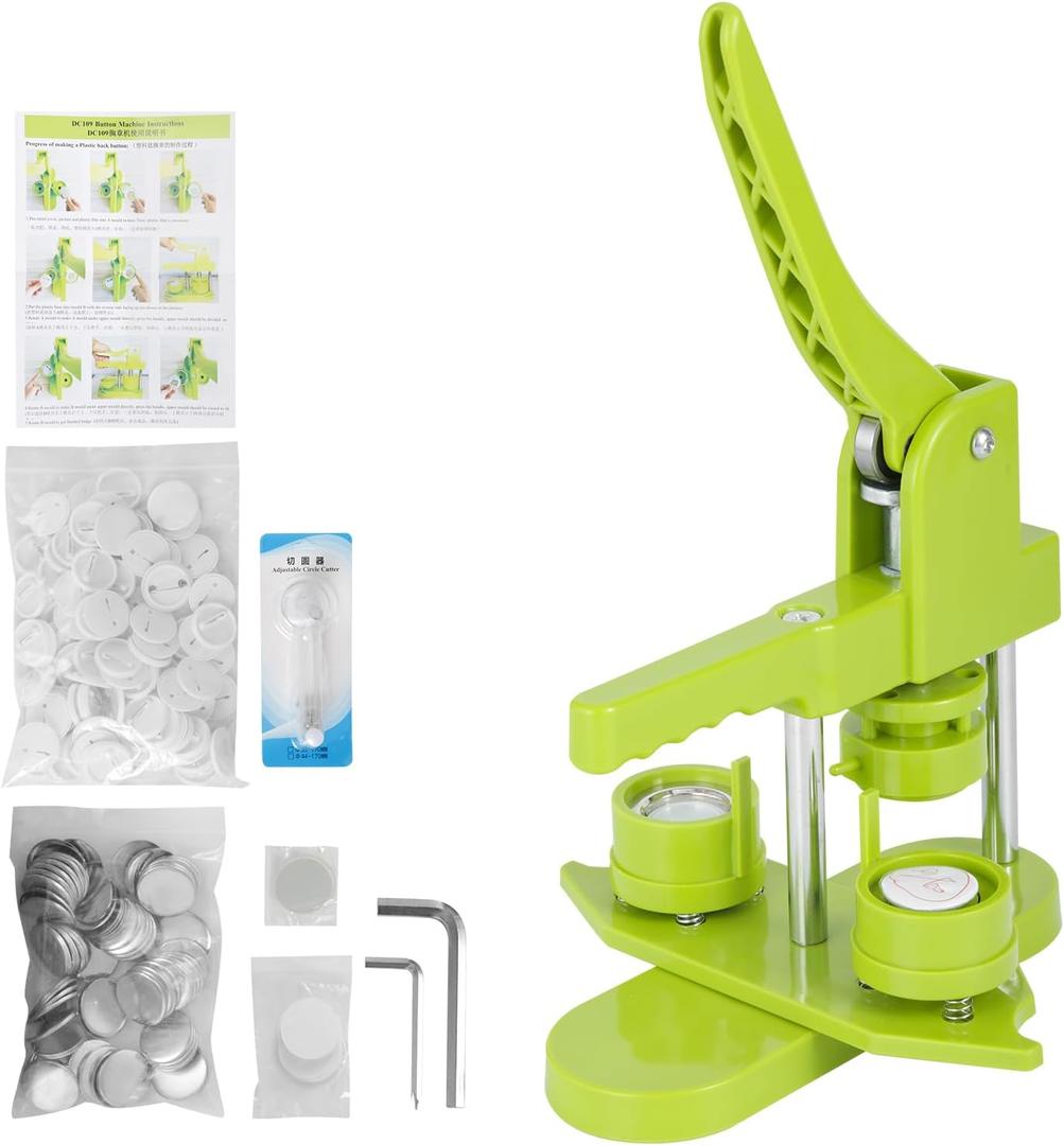 Button Maker Machine,25mm 1inch Button Maker 200Pcs Button Maker Press Machine Kit with Button Maker Supplies DIY Button Pin Maker Machine, for Kids DIY Gifts
