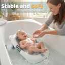Orzbow Baby Bath Support, Foldable Newborn Bathtub 0-6 Months, Non-Slip Soft Baby Bath Tub with Suction Cups, Ergonomic Design, Newborn Infant Essentials Must Haves, Gray
