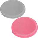 Shower Foot Scrubber Mat, Shower Foot and Back Scrubber with Wall Mount Suction Cups, Foot Scrubber for Use in Shower for Improve Skin Exfoliation (Pink) 4 Pack
