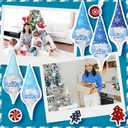 Peryiter 10 Set Winter Snowfalke Gnomes Hanging Ornaments Gifts Plush Beard Doll Blue and White Christmas Appreciation Gifts for Coworker Employees Staffs or Christmas Tree Home Office Decor