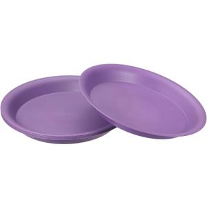 PATIKIL 10 Inch Plant Saucer Tray, 5 Pack Plastic Drip Tray Round Collects Excess Water Flower Pot Drainage Trays for Heavy Indoor Outdoor Pan, Purple