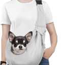 Pawaboo Small Dog Sling Carrier, Reversible Hands Free Dog Sling Carrier for Small Dogs and Cats, Puppy Sling Carrier with Adjustable Strap Buckle & Safety Harness, Puppy Essentials, Grey