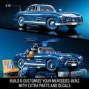 Mattel Brick Shop Hot Wheels Premium Series Building Set, Mercedes-Benz 300 SL with 1600 Pieces, Realistic Details and Metal Parts, Adult Collectors, Large