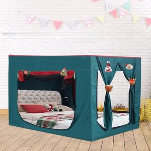 DOLEMODUO Bed Canopy Tents (Red & Green, Full)