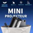 [Built-in Apps & 2026 Upgraded] Mini Projector Support 4K 1080P Auto Keystone 180 Rotatable with WiFi 6 and Bluetooth 5.4, Projector Portable Compatibile with HDMI/TV Stick/Memory Stick/Laptop-Black