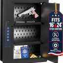 Electronic Wall Safe Between 16" & 24" Studs with Shelves & Hooks