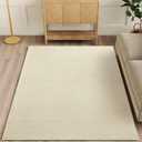 Washable Faux Sisal Rug, 10x14 Firm Textured Woven Mat, Indoor-Outdoor Non-Slip Easy-Clean Area Rug, Solid Modern Carpet for Living Room, Bedroom, Kitchen, Entryway, Patio, Cream Beige