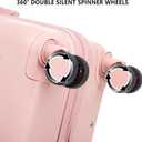 Hardside Luggage Sets, Lightweight Stripes Suitcase with Spinner Wheels, Pink-220