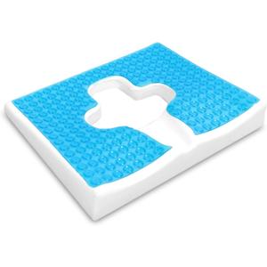 TITA-DONG Anti Bedsore Cushion, Breathe Freely Fiber Material Bedsore Cushions for Butt, T Shaped Opening Triangular Slope Design Anti Decubitus Cushion for Elderly, Bedridden, Disabled (Blue)