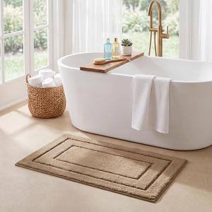 GRANNY SAYS Champagne Bathroom Rug 16" x 24", Non-Slip Microfiber Bath Mat