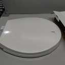 Round Toilet Seat, Standard 16.5 Slow/Soft Close Round Toilet Seat for Round Toilets, No-Slam Quiet-Close Lid, Easy-to-Install, White, Durable Never-Loosen Design